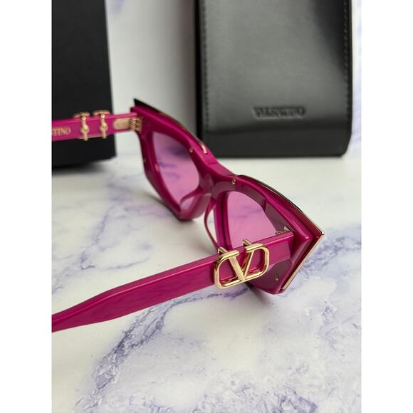 NEW Valentino V-Goldcut VLS113-C Pink Cat Eye Sunglasses main image 6